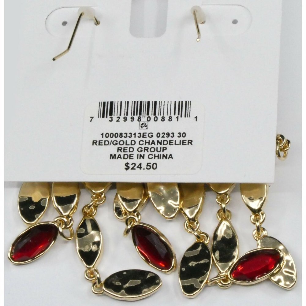 **Style & Co Red Stone Chandelier Earrings** - Picture 4 of 4